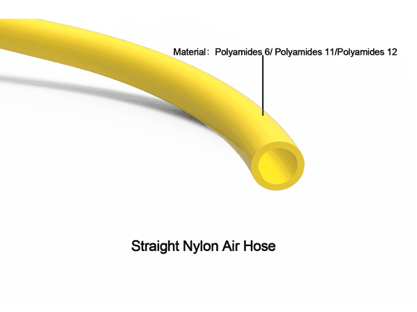 Nylon air hoses are available in various colors.