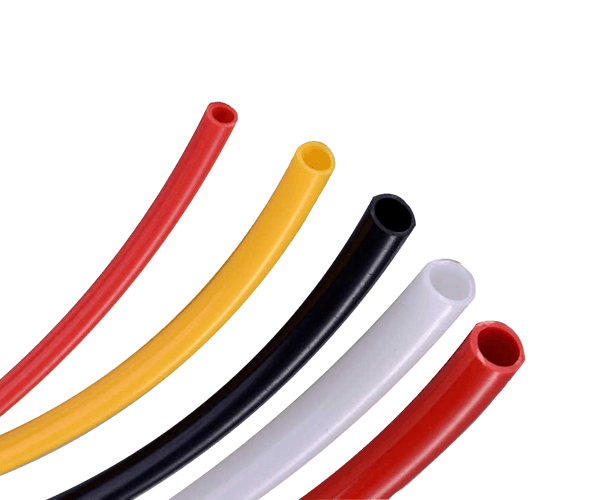 There are five nylon air hoses with different colors.